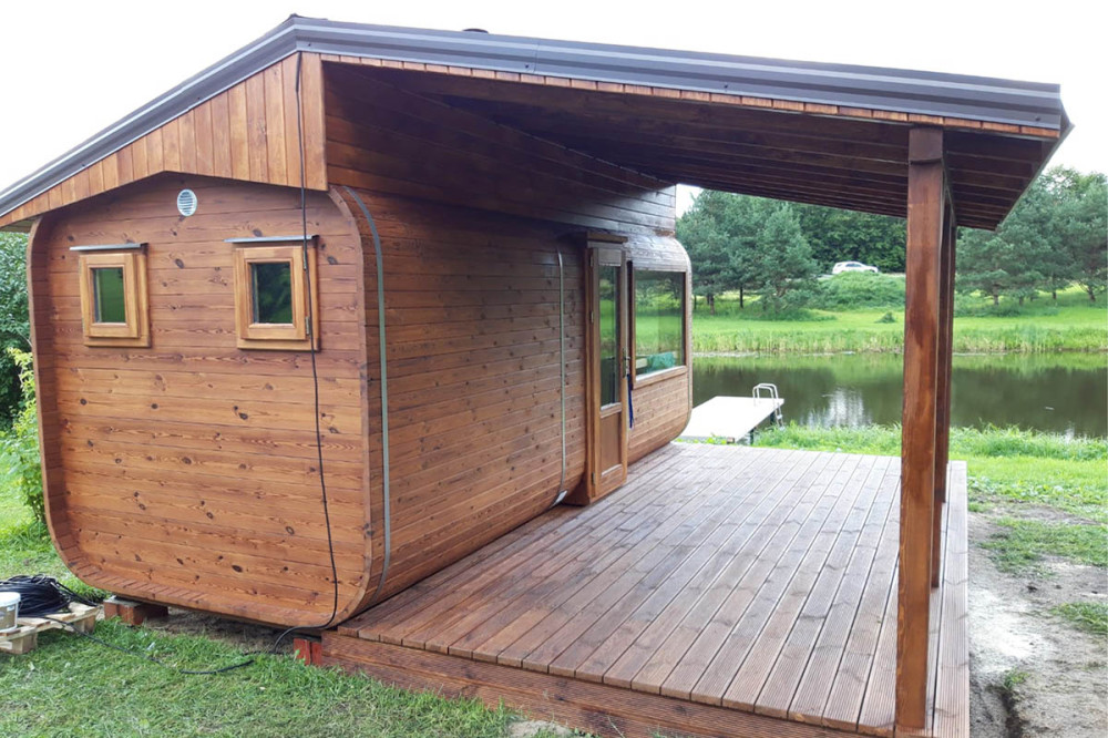 Sauna rechteckig mit Terrasse 6,00m Timberart image 10